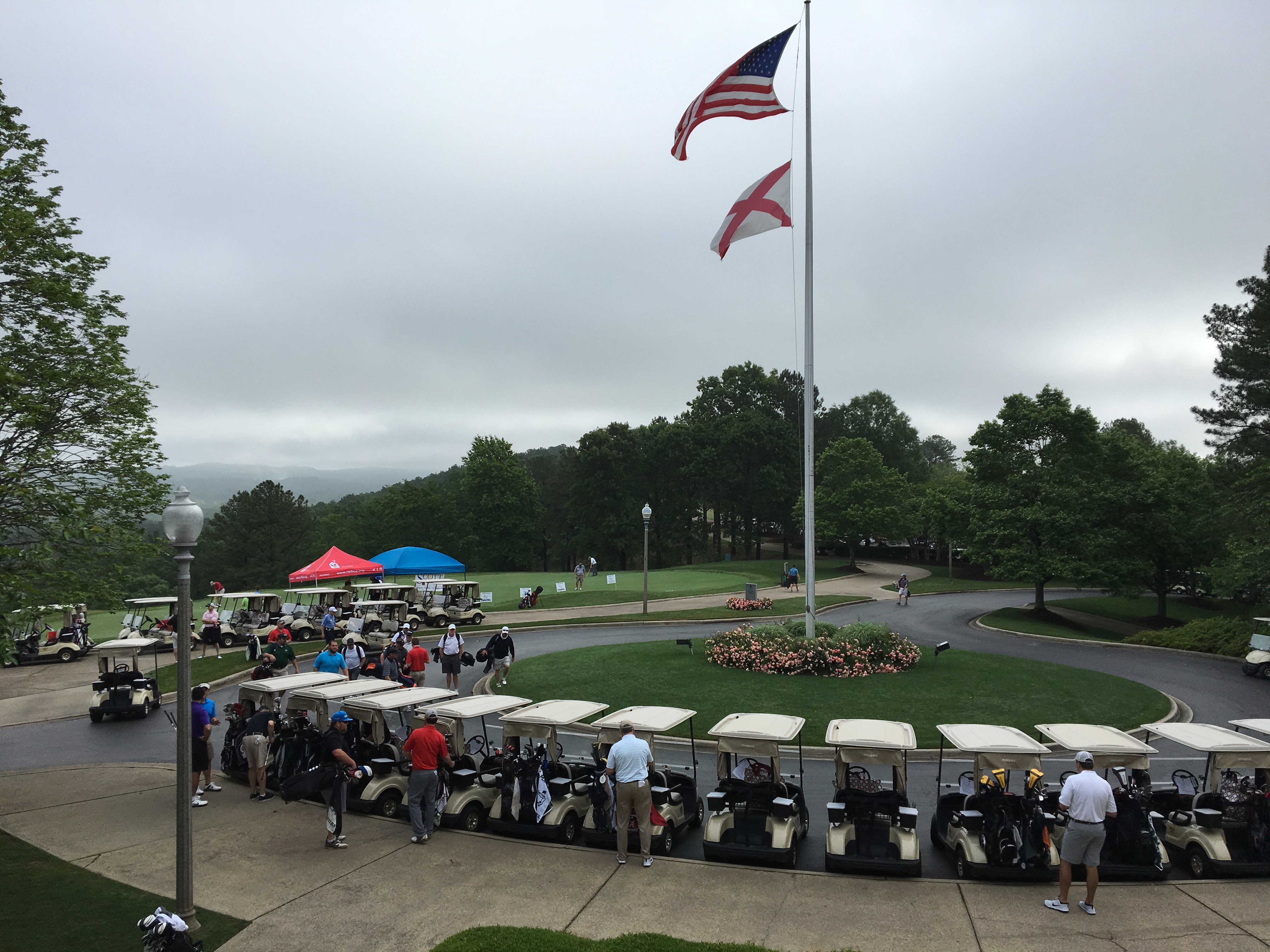 Carts lined up for the Ronald McDonald House Golf Classic