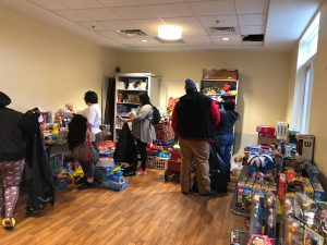 Parents "shop" at Ronald's Workshop