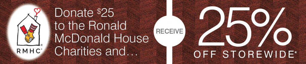 La-Z-Boy ad for 25% off purchase with a $25 donation to RMHC