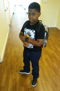 Braxton off to school. Source: Family photo