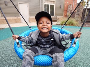 Christian loves the big swing!